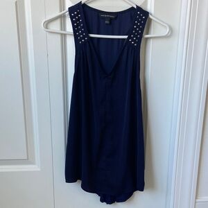 Rock & Republic Navy Tank Top with Silver Studs